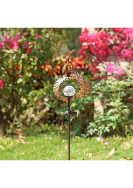 Açık Bahçe Güneş Işığı, Alev Dekorasyonu, Kırık Cam Top Su Geçirmez Metal Dekoratif Şamdan Lambası, -2 Paket,(Yurt Dışından)