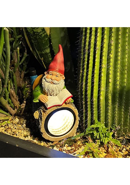 Güneş Bahçe Gnome Dekor-Eğlenceli Okuma Gnomish Reçine Heykeli Çim Veranda Balkon Sundurma Için Güneş Lambası (Yurt Dışından) modelleri