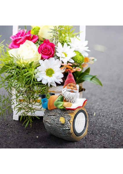 Güneş Bahçe Gnome Dekor-Eğlenceli Okuma Gnomish Reçine Heykeli Çim Veranda Balkon Sundurma Için Güneş Lambası (Yurt Dışından) indirimleri