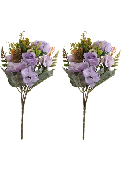 , 2 Adet Ipek Ortanca Çiçek Buketi Çiçek Aranjmanları Masa Centerpieces (Mor) (Yurt Dışından) modelleri