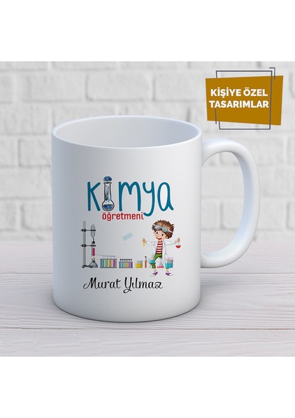 Kişiye Özel Isim Yazılabilir Kimya Öğretmeni Kupa Bardak