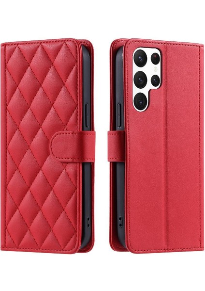 Samsung Galaxy S24 Ultra El Kayışı Kart Yuvaları Tutucu Flip Için Telefon Kılıfı (Yurt Dışından)