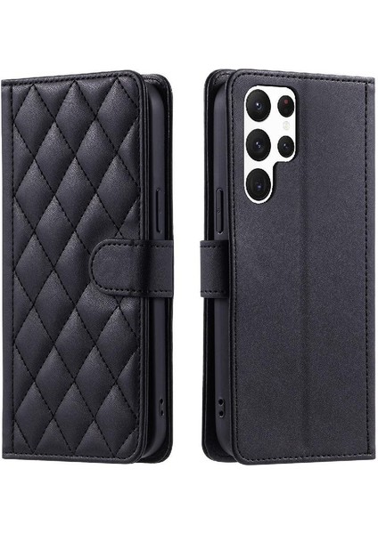 Samsung Galaxy S24 Ultra El Kayışı Kart Yuvaları Tutucu Flip Için Telefon Kılıfı (Yurt Dışından)