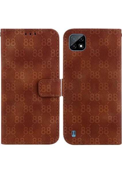 Realme C20/C11 2021 Kickstand Cüzdan Kapak Için Telefon Kılıfı Pu Deri 8 (Yurt Dışından)