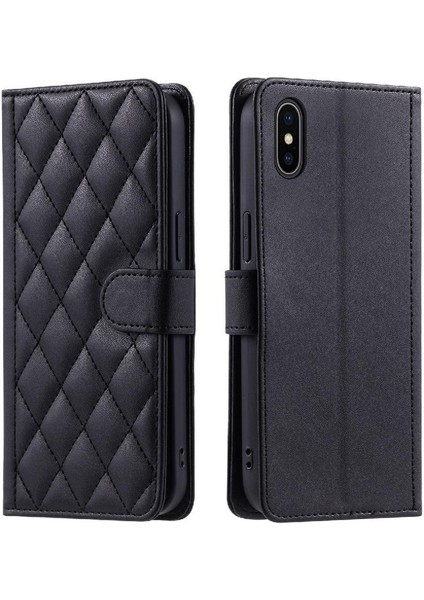 Telefon Kılıfı Için iphone X/xs Kart Yuvaları Tutucu Kafes Manyetik Flip Folio (Yurt Dışından)
