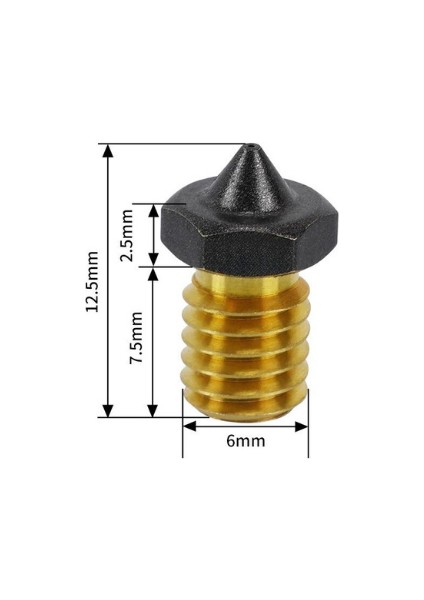 0.6mm E3D V5/v6 Ptfe Teflon Kaplı Nozzle