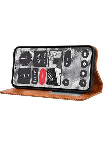 Nothing Kılıf Telefon 2 Pu Deri Manyetik Kapatma Cüzdan (Yurt Dışından)
