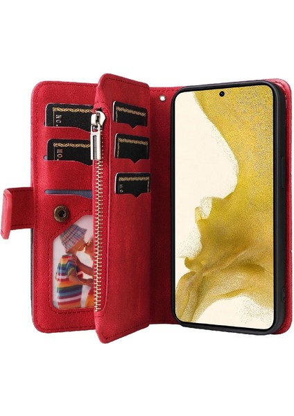 Samsung Galaxy S22 Iki Renkli Dikiş Fermuar Cüzdan Tarzı ile (Yurt Dışından) fırsatları