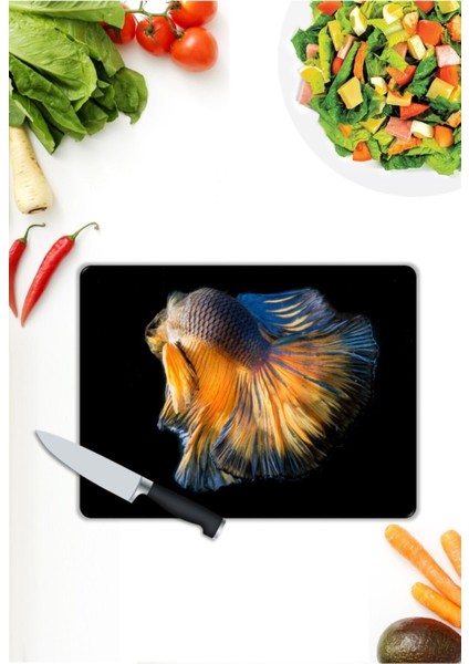 Deniz Canlıları | Cam Kesme Tahtası | 25 x 35 cm