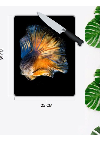 Deniz Canlıları | Cam Kesme Tahtası | 25 x 35 cm fiyatları