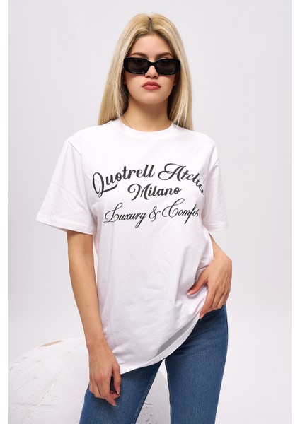 Yazılı Baskılı Kısa Kol T-Shirt, Pamuklu Tişört, Basic, Rahat, Spor,