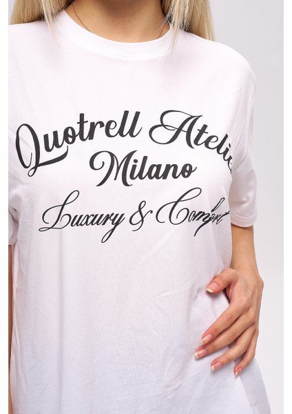 Yazılı Baskılı Kısa Kol T-Shirt, Pamuklu Tişört, Basic, Rahat, Spor,