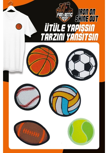 Ütü ile Yapışan Dokuma Arma Seti Patch Yama Top Modeli (6 Adet)