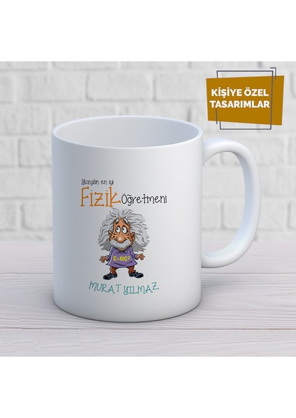 Kişiye Özel Isim Yazılabilir Fizik Öğretmeni Kupa Bardak