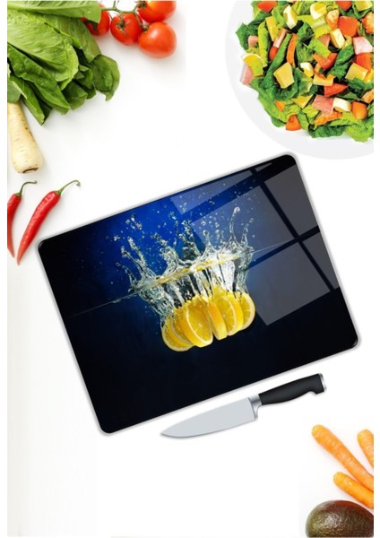 Limon | Cam Kesme Tahtası | 25 x 35 cm