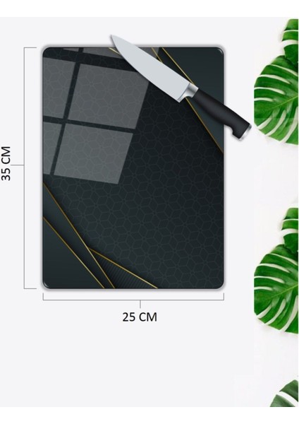 Siyah Cam Kesme Tahtası 25 x 35 cm fiyatları