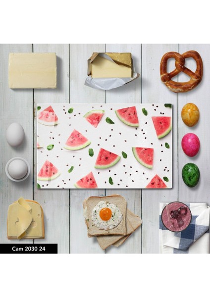 Baskılı Cam Kesme Tahtası |temperli Cam | 25 x 35 cm