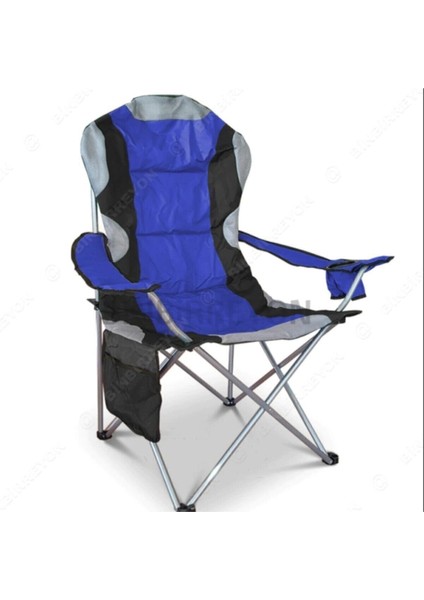 Tekno Trust Tekli Kamp Sandalyesi Kamp Koltuğu Xxl Kalın Profil - Mavi Spor Taşıma Çantalı 2 x 3 kg Tek Kişilik