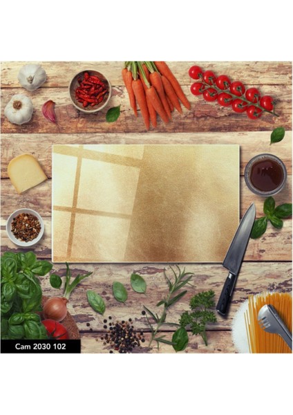 Cam Kesme Tahtası | Baskılı Kesim Tablası | Temperli | 25 x 35 cm