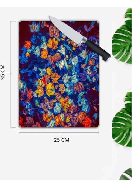 Renkli Çiçekler | Cam Kesme Tahtası | 25 x 35 cm fiyatları