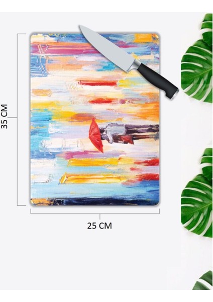 Kadın ve Adam | Cam Kesme Tahtası | 25 x 35 cm fiyatları