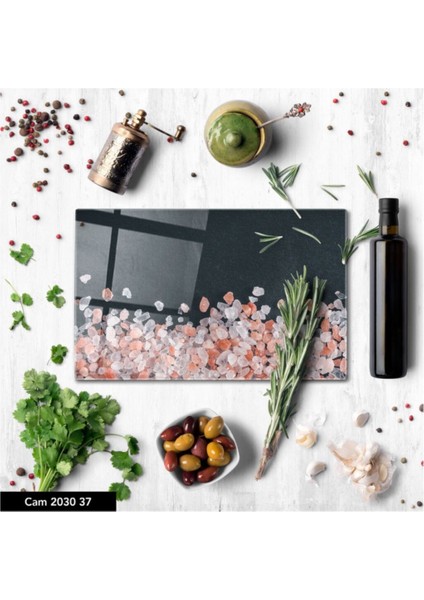 Cam Kesme Tahtası | Baskılı Kesim Tablası | 25 x 35 cm