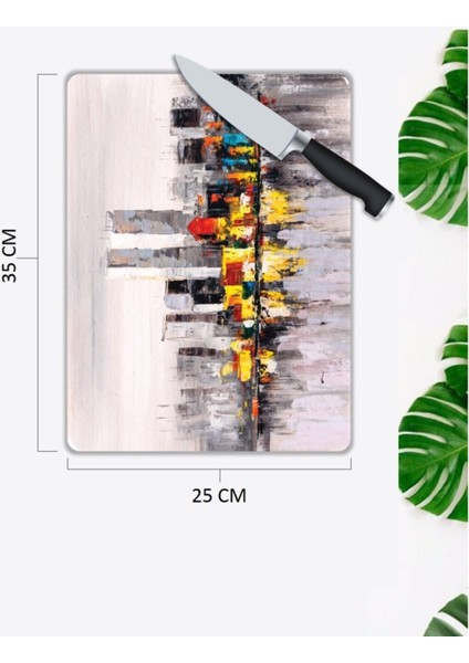 Renkli Tuval | Cam Kesme Tahtası | 25 x 35 cm fiyatları