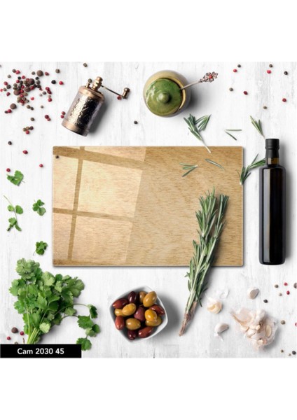 Cam Kesme Tahtası | Baskılı Kesim Tablası | Temperli | 25 x 35 cm