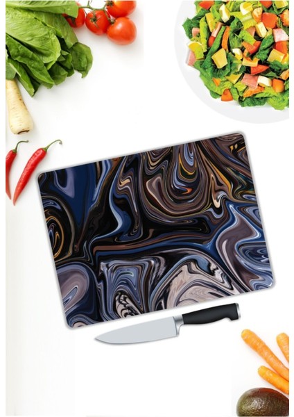 Renkli Tuval | Cam Kesme Tahtası | 25 x 35 cm