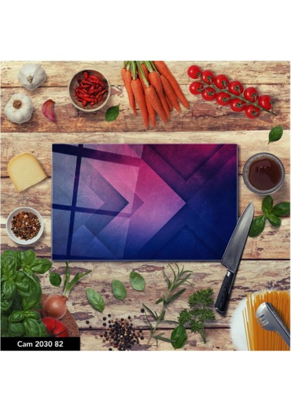 Cam Kesme Tahtası | Baskılı Kesim Tablası | Temperli | 25 x 35 cm