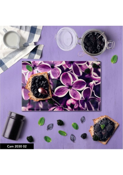 Cam Kesme Tahtası | Baskılı Kesim Tablası | Temperli | 25 x 35 cm