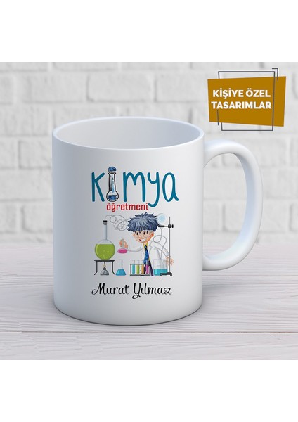 Kişiye Özel Isim Yazılabilir Kimya Öğretmeni Kupa Bardak