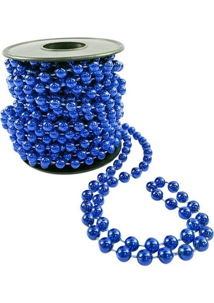 Lacivert Renk 6 mm Makara Zincir Boncuk Dekor Süsü 8 mt