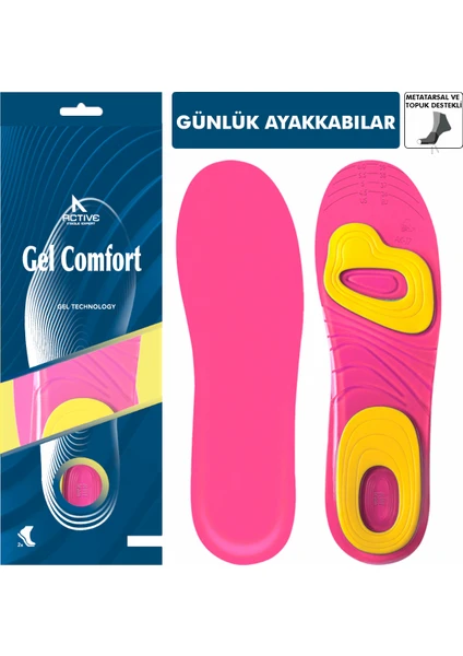 Gel Comfort - GC16 - Slim Gel | Yumuşak Jel, Tüm Ayakkabılar ile Uyumlu Topuk ve Ön Kısımda Şok Emici İç Tabanlık