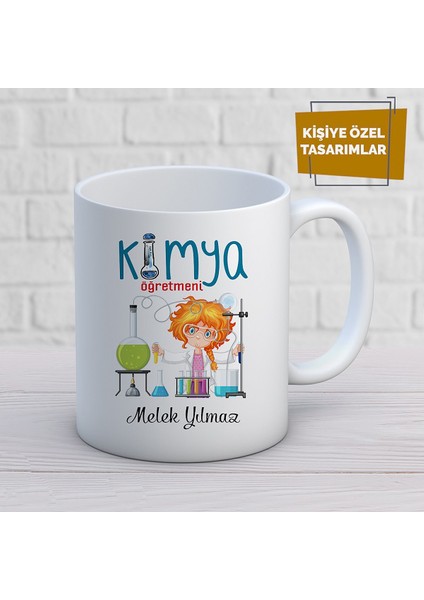 Kişiye Özel Isim Yazılabilir Kimya Öğretmeni Kupa Bardak