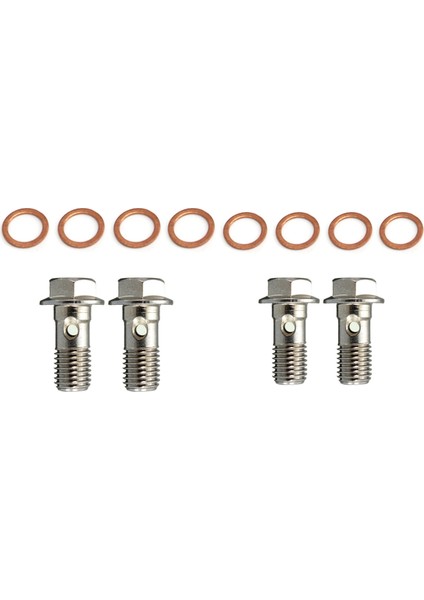 4x Paslanmaz M10 x 1.25 Banjo Cıvataları Fren Ana Silindir Vidası Fren Hortumu Kaliper Cıvatası Hidrolik Debriyaj Vidası (Yurt Dışından)