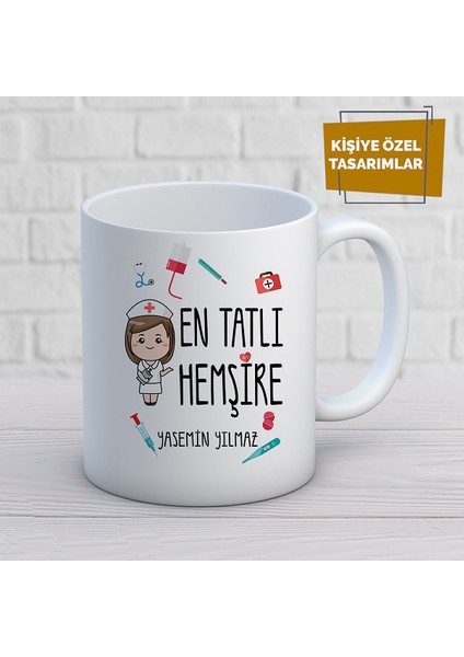 Kişiye Özel Isim Yazılabilir En Tatlı Hemşire Kupa Bardak