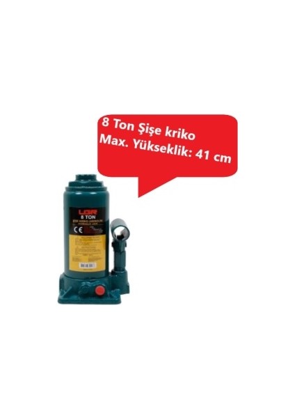 UGR 8 Ton Şişe Kriko - Araba - Tekne - Kamyon - Minibüs - Makine Yük Kaldırma