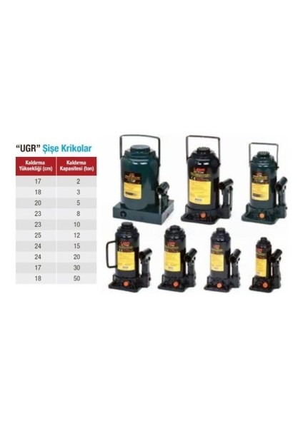 UGR 8 Ton Şişe Kriko - Araba - Tekne - Kamyon - Minibüs - Makine Yük Kaldırma fırsatları