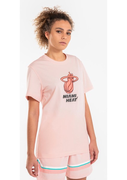 Tarmak Yetişkin Pembe Spor Tişörtü NBA Miami Heat TS 900 - Basketbol
