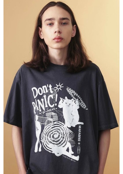Don't Panic Unisex Y2K T-Shirt indirimleri