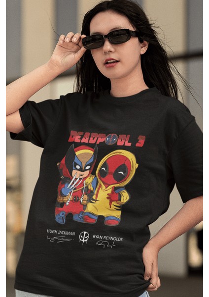 Deadpool 3- Deadpool &wolverine 2024 Unisex Siyah T-Shirt