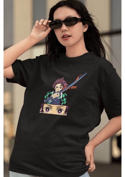 Demon Slayer Tanjiro Eyes Tişört modelleri