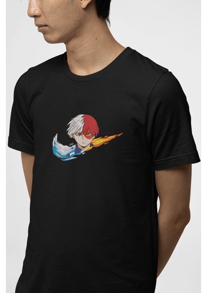 My Hero Academia Todoroki Minimal Logo Tişört
