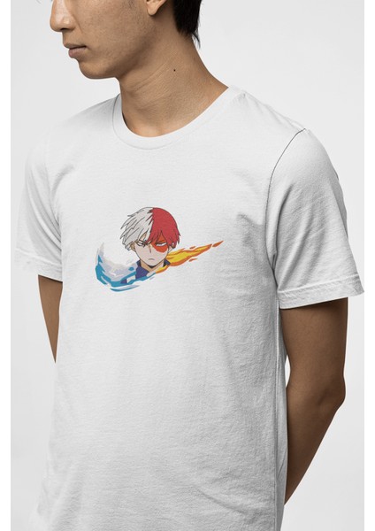 My Hero Academia Todoroki Minimal Logo Tişört