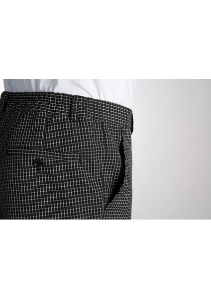 Aşçı Pantolonu Lastikli Siyah Beyaz Çizgili Desenli Şef Pantolon fırsatları