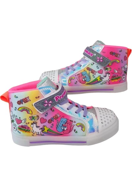 Kız Çocuk Işıklı Taban Rengarenk Bilekli Sneaker