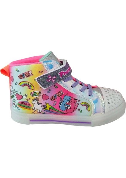 Kız Çocuk Işıklı Taban Rengarenk Bilekli Sneaker modelleri