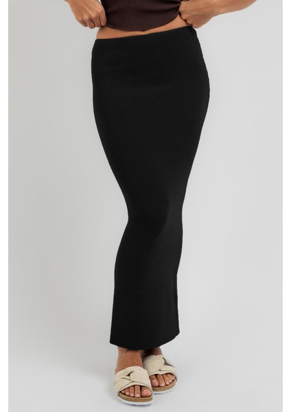 Siyah Basic Uzun Triko Etek MG1813 fiyatları