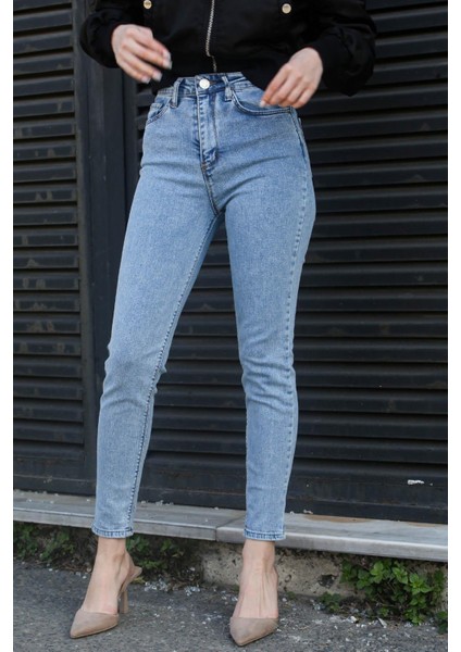 Buz Mavisi Yüksek Bel Skinny Fit Jean MG1608